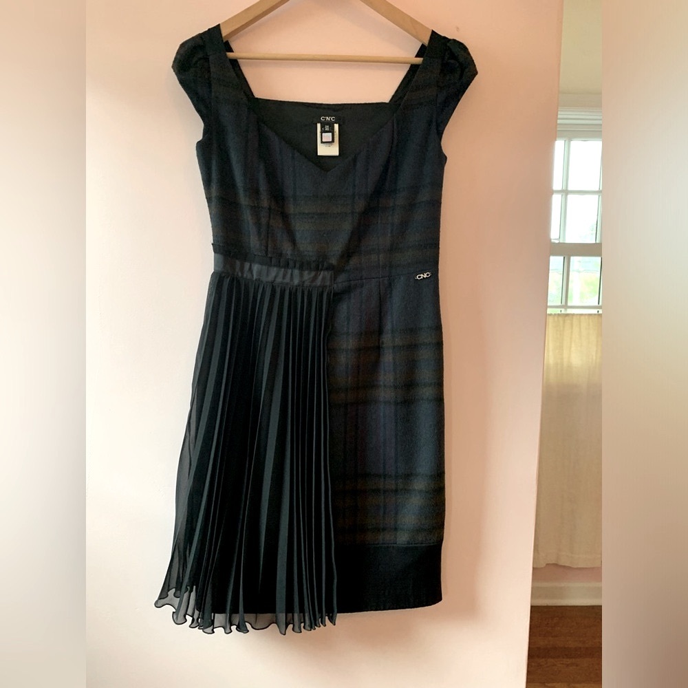 C’N’C Costume National plaid wool dress lined Italy